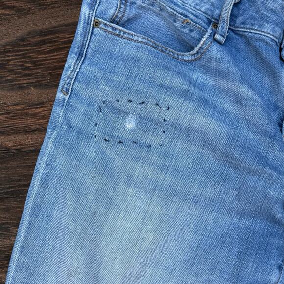 Gap 1969 Real Straight Jeans Patchwork Denim Jeans Embroidered Sz 32 Womens - Picture 5 of 10